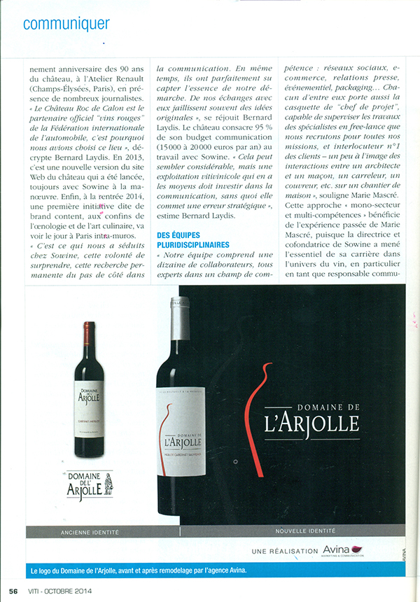 La mise en scène de l'identité - Viti n°401 - Octobre 2014