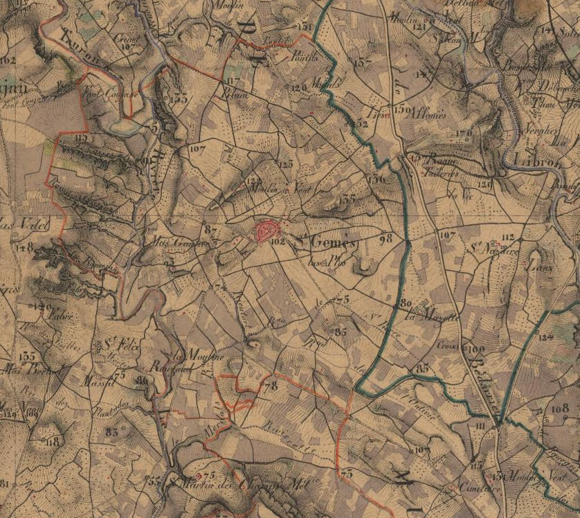 - La carte d’état-major 1820-1866 avec St Génies (photo 1842)